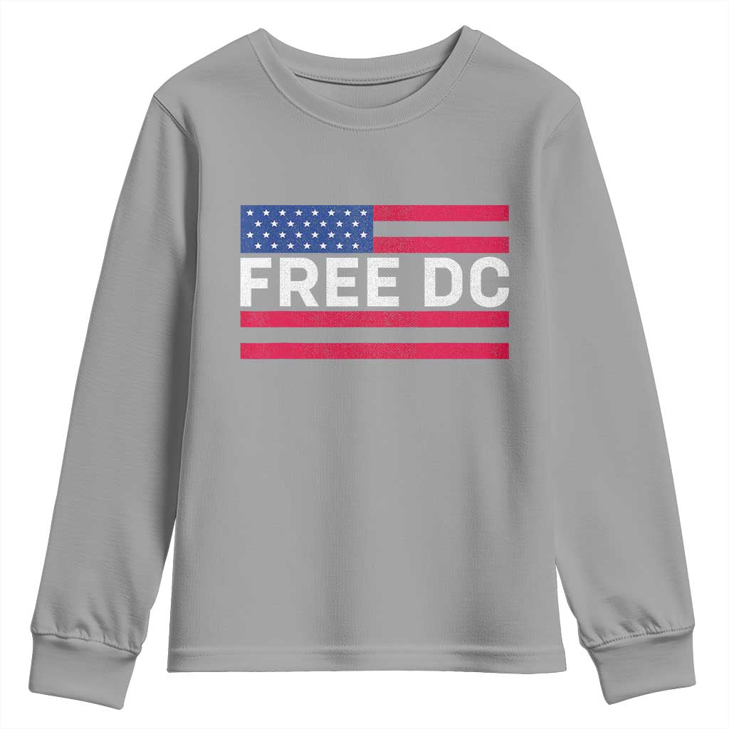 Free DC Patriotic Youth Sweatshirt Defend Washington D.C. Statehood American Flag TS02 Sport Gray Print Your Wear