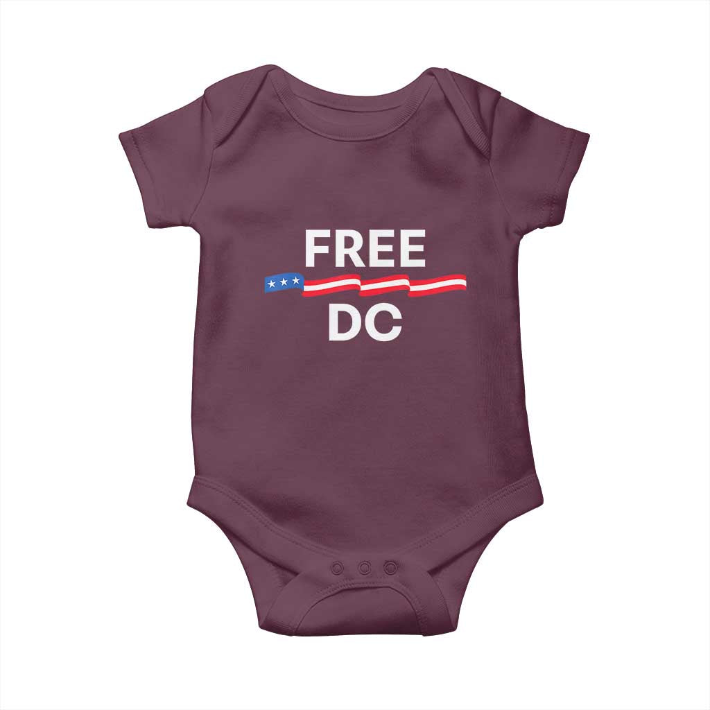 Free DC Baby Onesie Defend Washington D.C. Statehood Rights TS02 Maroon Print Your Wear