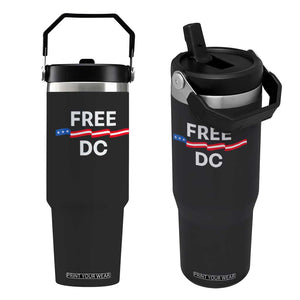 Free DC Flip Straw Tumbler Defend Washington D.C. Statehood Rights TS02 One Size: 30 oz Black Print Your Wear