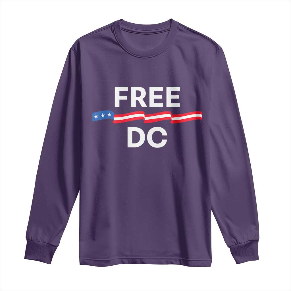 Free DC Long Sleeve Shirt Defend Washington D.C. Statehood Rights TS02 Purple Print Your Wear