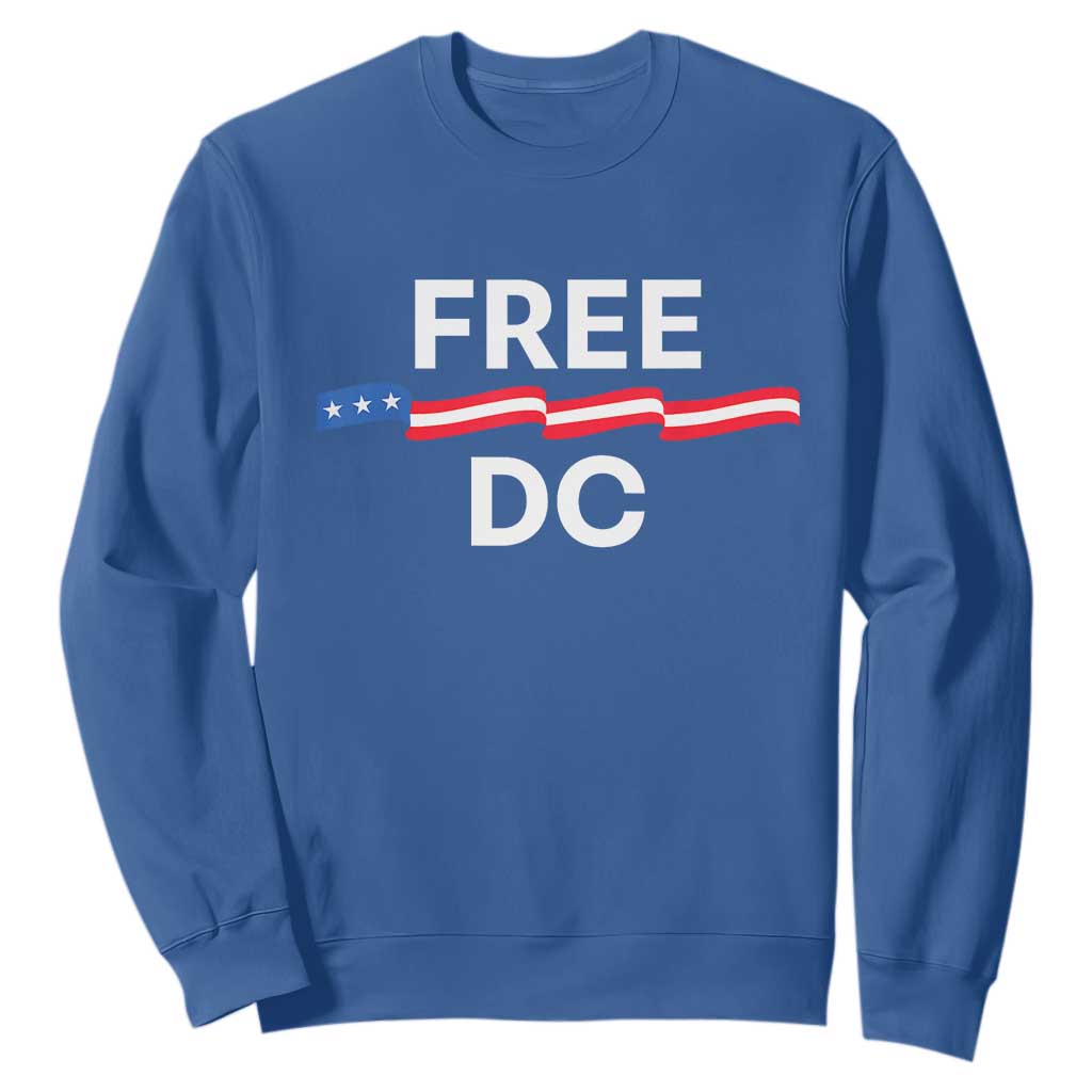 Free DC Sweatshirt Defend Washington D.C. Statehood Rights TS02 Royal Blue Print Your Wear