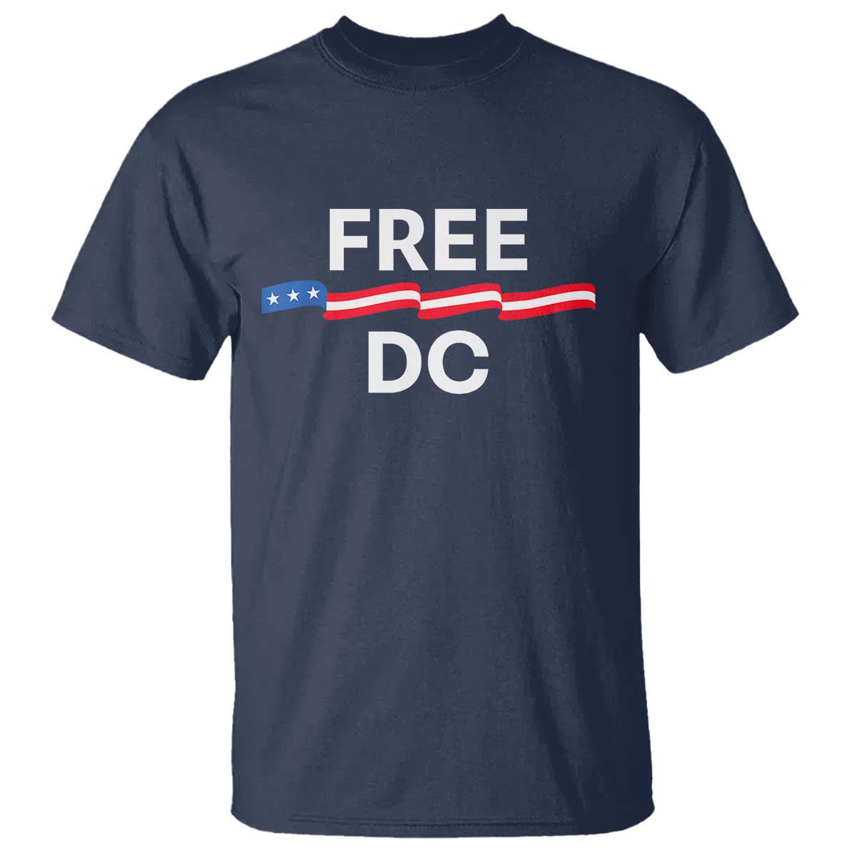 Free DC T Shirt Defend Washington D.C. Statehood Rights TS02 Navy Print Your Wear