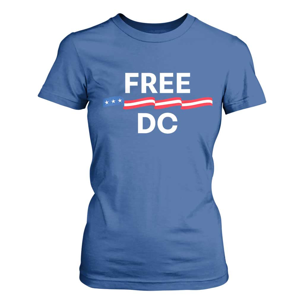 Free DC T Shirt For Women Defend Washington D.C. Statehood Rights TS02 Royal Blue Print Your Wear