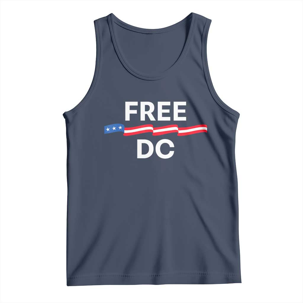 Free DC Tank Top Defend Washington D.C. Statehood Rights TS02 Navy Print Your Wear