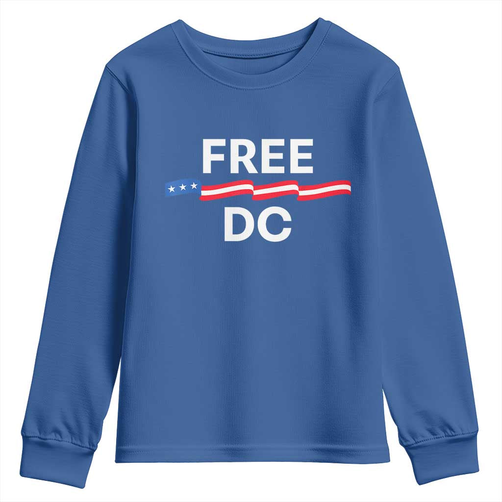 Free DC Youth Sweatshirt Defend Washington D.C. Statehood Rights TS02 Royal Blue Print Your Wear