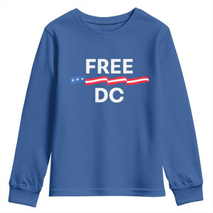 Free DC Youth Sweatshirt Defend Washington D.C. Statehood Rights TS02 Royal Blue Print Your Wear