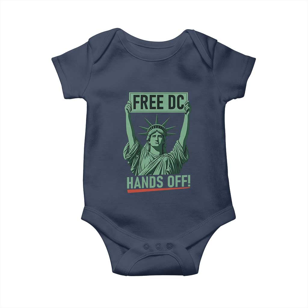 Free DC Hands Off Baby Onesie Statue of Liberty for Washington D.C. Rights TS02 Navy Print Your Wear