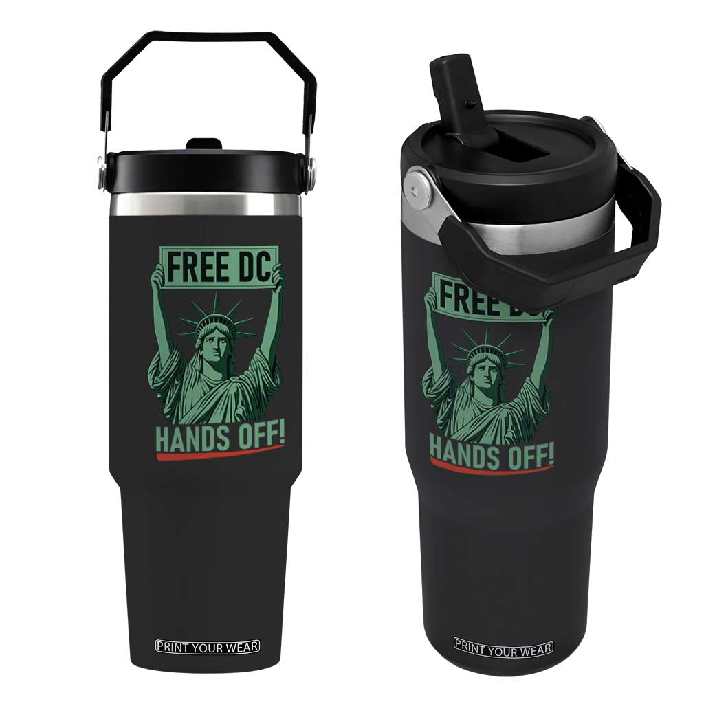 Free DC Hands Off Flip Straw Tumbler Statue of Liberty for Washington D.C. Rights TS02 One Size: 30 oz Black Print Your Wear