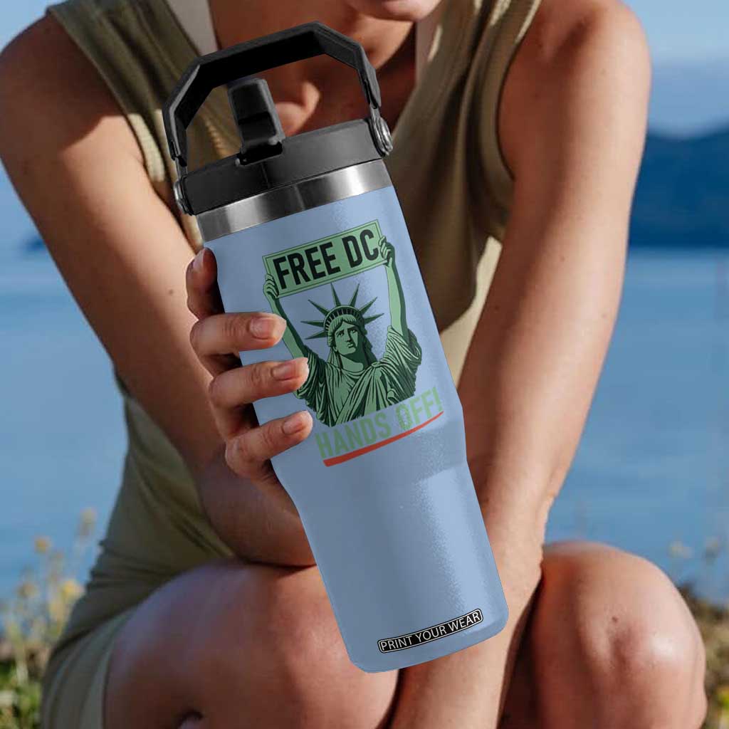 Free DC Hands Off Flip Straw Tumbler Statue of Liberty for Washington D.C. Rights TS02 One Size: 30 oz Light Blue Print Your Wear