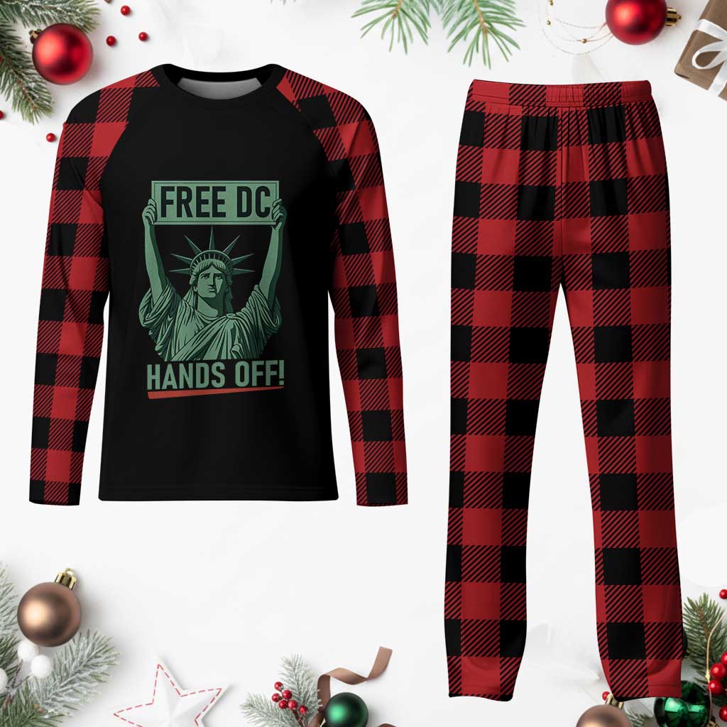 Free DC Hands Off Plaid Pajama Set Statue of Liberty for Washington D.C. Rights TS02 Buffalo Plaid Print Your Wear