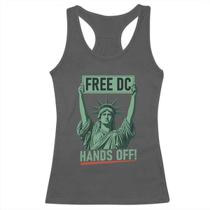 Free DC Hands Off Racerback Tank Top Statue of Liberty for Washington D.C. Rights TS02 Dark Heather Print Your Wear