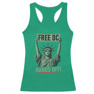 Free DC Hands Off Racerback Tank Top Statue of Liberty for Washington D.C. Rights TS02 Irish Green Print Your Wear