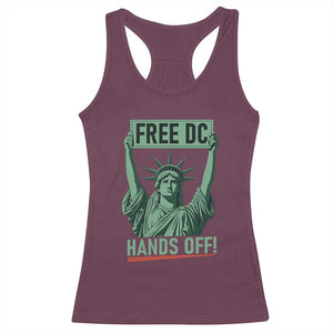 Free DC Hands Off Racerback Tank Top Statue of Liberty for Washington D.C. Rights TS02 Maroon Print Your Wear