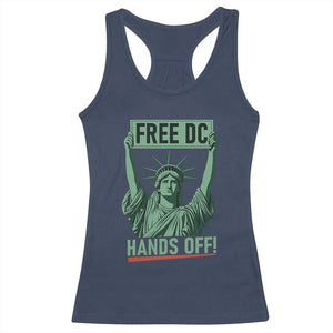 Free DC Hands Off Racerback Tank Top Statue of Liberty for Washington D.C. Rights TS02 Navy Print Your Wear