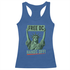 Free DC Hands Off Racerback Tank Top Statue of Liberty for Washington D.C. Rights TS02 Royal Blue Print Your Wear
