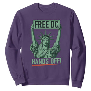 Free DC Hands Off Sweatshirt Statue of Liberty for Washington D.C. Rights TS02 Purple Print Your Wear