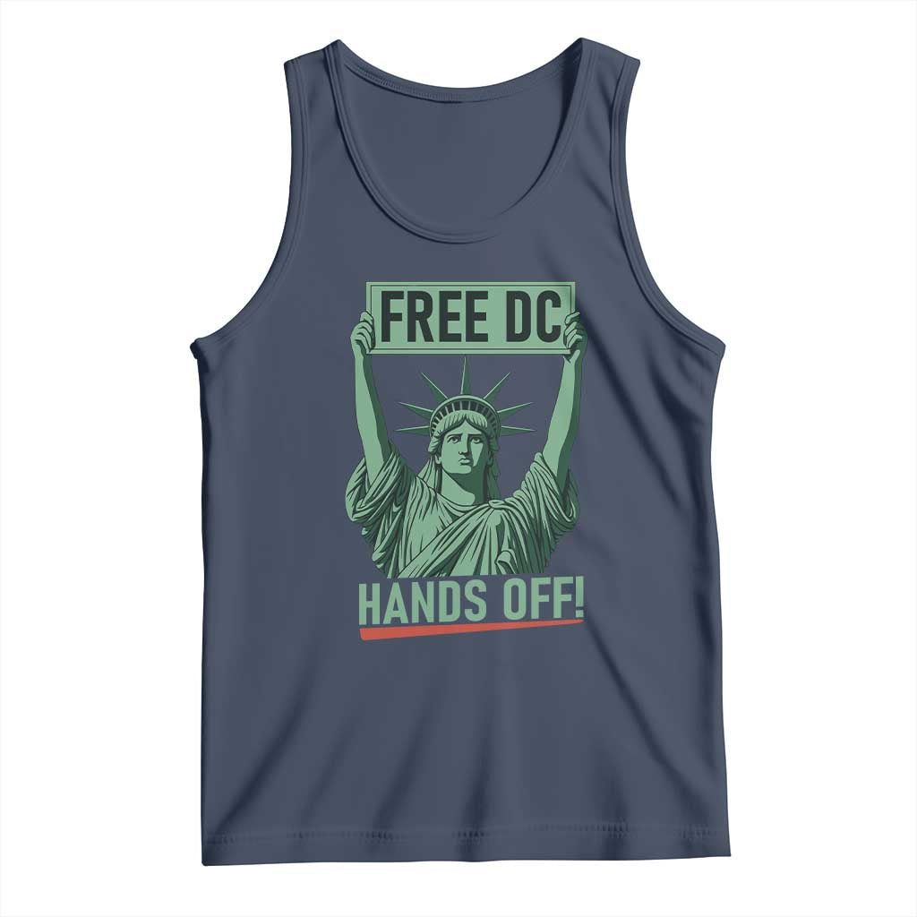 Free DC Hands Off Tank Top Statue of Liberty for Washington D.C. Rights TS02 Navy Print Your Wear