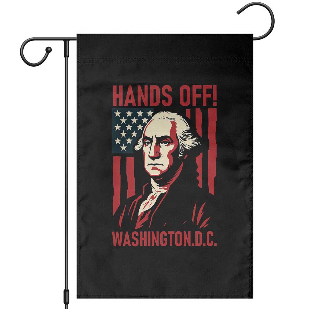 Hands Off DC Patriotic Garden Flag George Washington American Flag TS02 Black Print Your Wear
