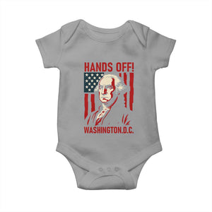 Hands Off DC Patriotic Baby Onesie George Washington American Flag TS02 Sport Gray Print Your Wear