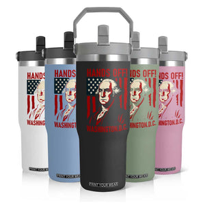 Hands Off DC Patriotic Flip Straw Tumbler George Washington American Flag TS02 Print Your Wear