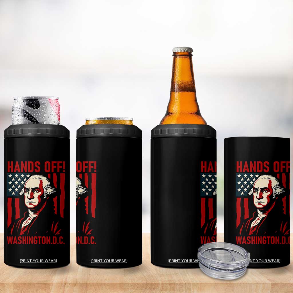 Hands Off DC Patriotic 4 in 1 Can Cooler Tumbler George Washington American Flag TS02 Print Your Wear