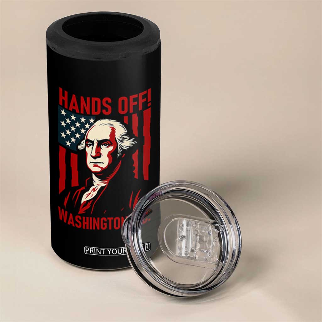 Hands Off DC Patriotic 4 in 1 Can Cooler Tumbler George Washington American Flag TS02 Print Your Wear
