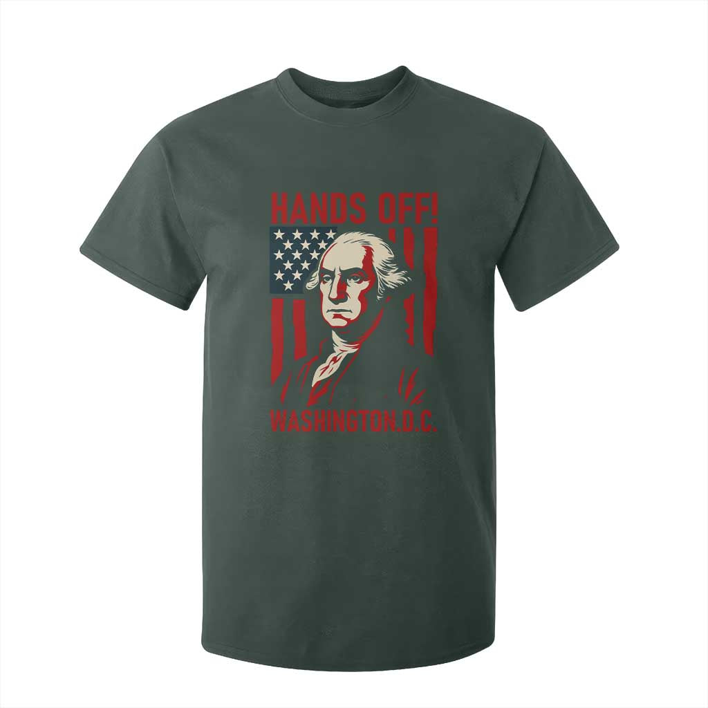 Hands Off DC Patriotic T Shirt For Kid George Washington American Flag TS02 Dark Forest Green Print Your Wear