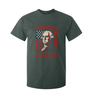Hands Off DC Patriotic T Shirt For Kid George Washington American Flag TS02 Dark Forest Green Print Your Wear