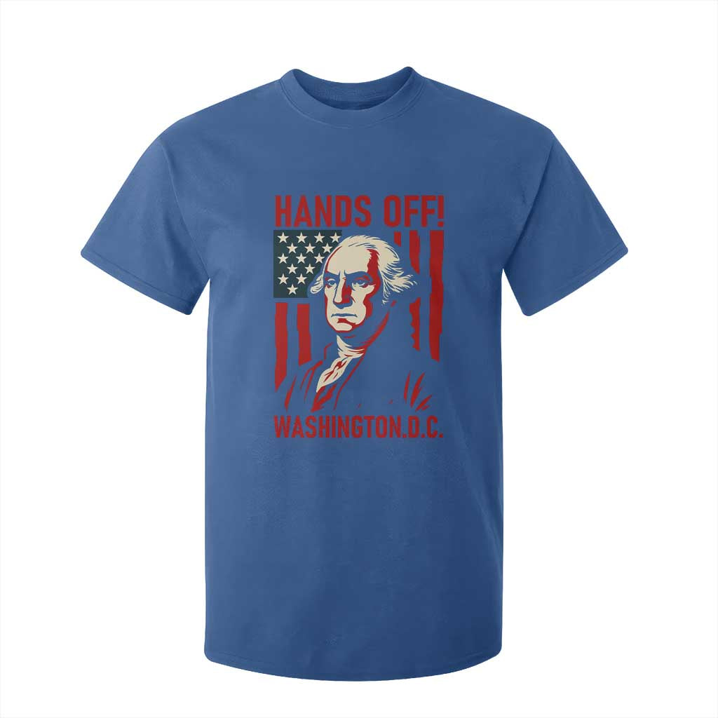 Hands Off DC Patriotic T Shirt For Kid George Washington American Flag TS02 Royal Blue Print Your Wear