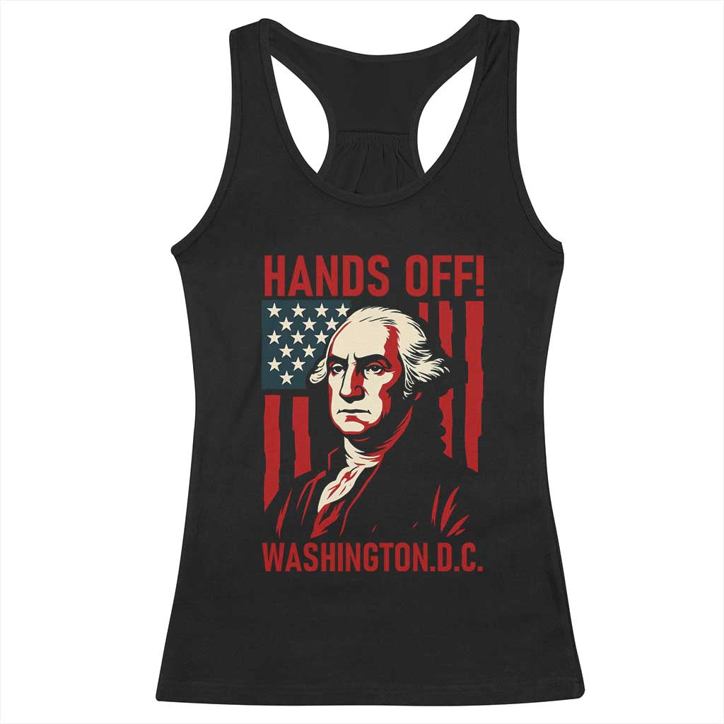 Hands Off DC Patriotic Racerback Tank Top George Washington American Flag TS02 Black Print Your Wear
