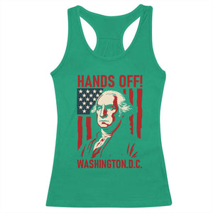 Hands Off DC Patriotic Racerback Tank Top George Washington American Flag TS02 Irish Green Print Your Wear