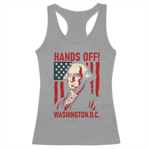 Hands Off DC Patriotic Racerback Tank Top George Washington American Flag TS02 Sport Gray Print Your Wear