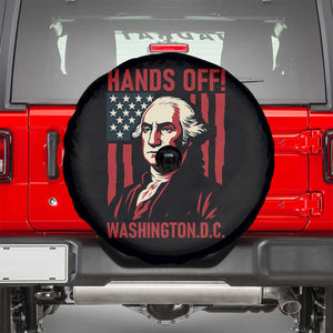 Hands Off DC Patriotic Spare Tire Cover George Washington American Flag TS02 Black Print Your Wear