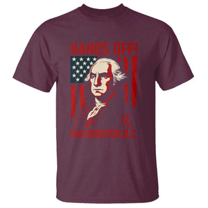 Hands Off DC Patriotic T Shirt George Washington American Flag TS02 Maroon Print Your Wear