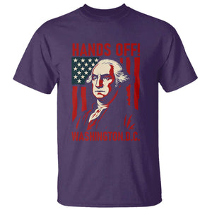 Hands Off DC Patriotic T Shirt George Washington American Flag TS02 Purple Print Your Wear
