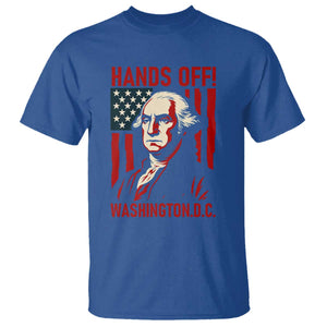 Hands Off DC Patriotic T Shirt George Washington American Flag TS02 Royal Blue Print Your Wear