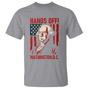 Hands Off DC Patriotic T Shirt George Washington American Flag TS02 Sport Gray Print Your Wear