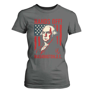 Hands Off DC Patriotic T Shirt For Women George Washington American Flag TS02 Dark Heather Print Your Wear