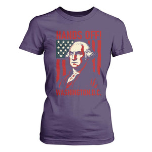 Hands Off DC Patriotic T Shirt For Women George Washington American Flag TS02 Purple Print Your Wear