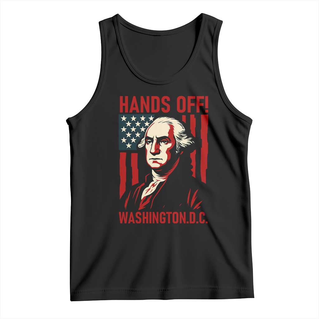Hands Off DC Patriotic Tank Top George Washington American Flag TS02 Black Print Your Wear
