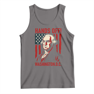 Hands Off DC Patriotic Tank Top George Washington American Flag TS02 Deep Heather Print Your Wear