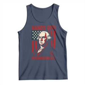 Hands Off DC Patriotic Tank Top George Washington American Flag TS02 Navy Print Your Wear