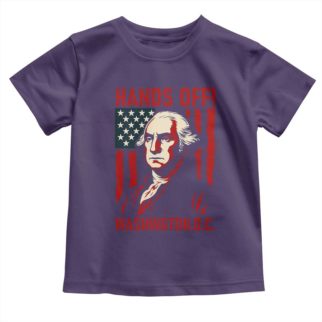 Hands Off DC Patriotic Toddler T Shirt George Washington American Flag TS02 Purple Print Your Wear