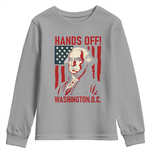 Hands Off DC Patriotic Youth Sweatshirt George Washington American Flag TS02 Sport Gray Print Your Wear