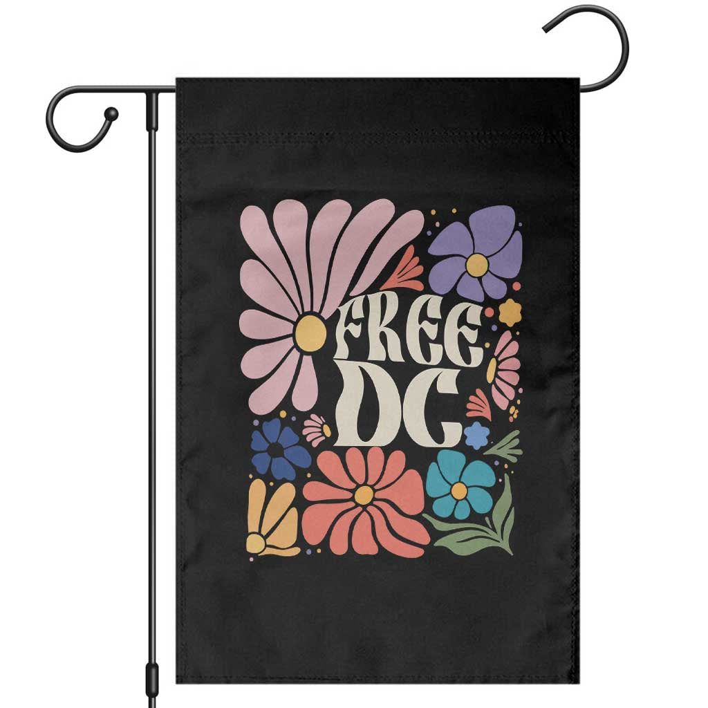 Free DC Subtle Groovy Floral Garden Flag Washington D.C. Rights Retro Hippie Style TS02 Black Print Your Wear