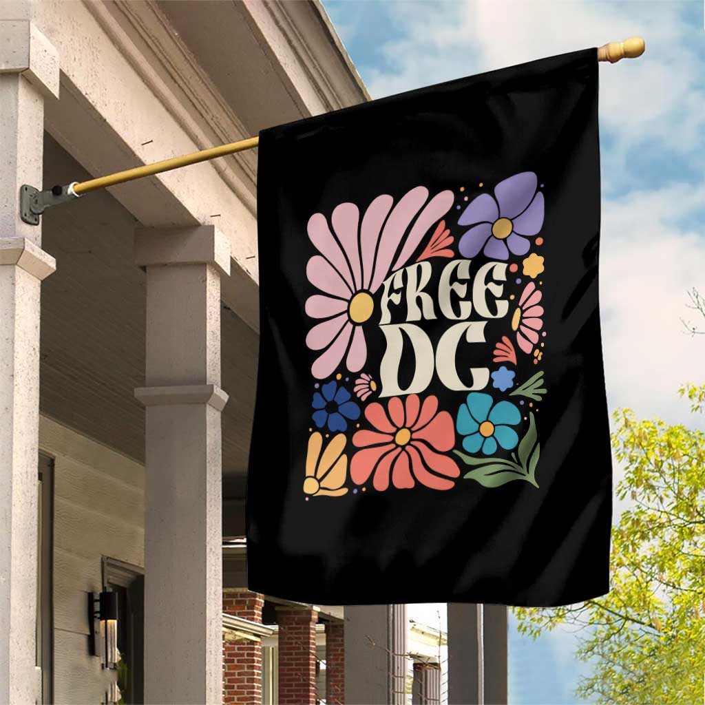 Free DC Subtle Groovy Floral Garden Flag Washington D.C. Rights Retro Hippie Style TS02 Print Your Wear