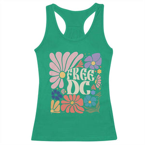 Free DC Subtle Groovy Floral Racerback Tank Top Washington D.C. Rights Retro Hippie Style TS02 Irish Green Print Your Wear