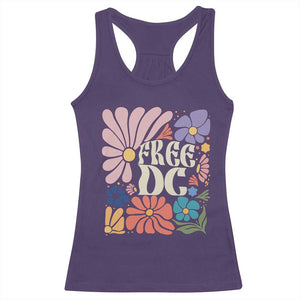 Free DC Subtle Groovy Floral Racerback Tank Top Washington D.C. Rights Retro Hippie Style TS02 Purple Print Your Wear