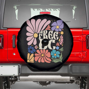 Free DC Subtle Groovy Floral Spare Tire Cover Washington D.C. Rights Retro Hippie Style TS02 Black Print Your Wear