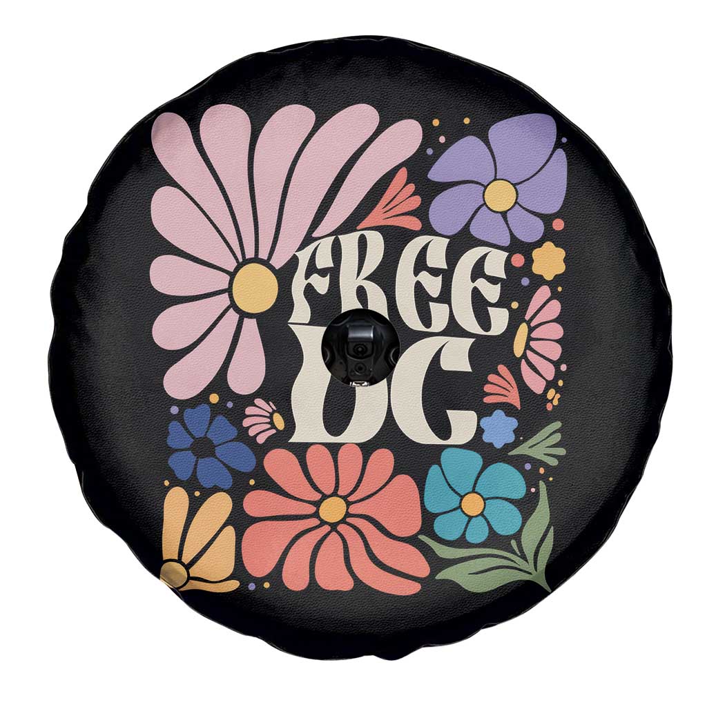 Free DC Subtle Groovy Floral Spare Tire Cover Washington D.C. Rights Retro Hippie Style TS02 Print Your Wear